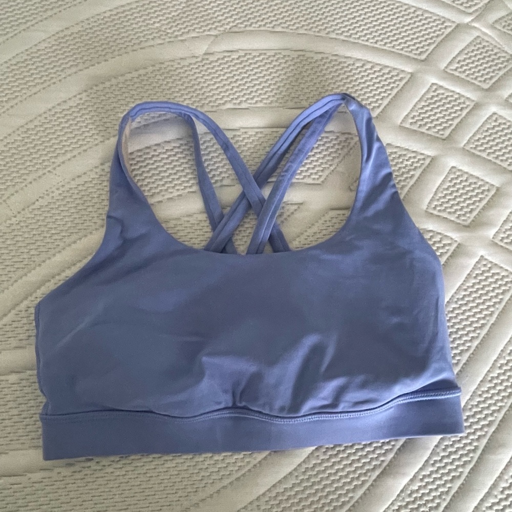 Lululemon Energy bra in periwinkle color